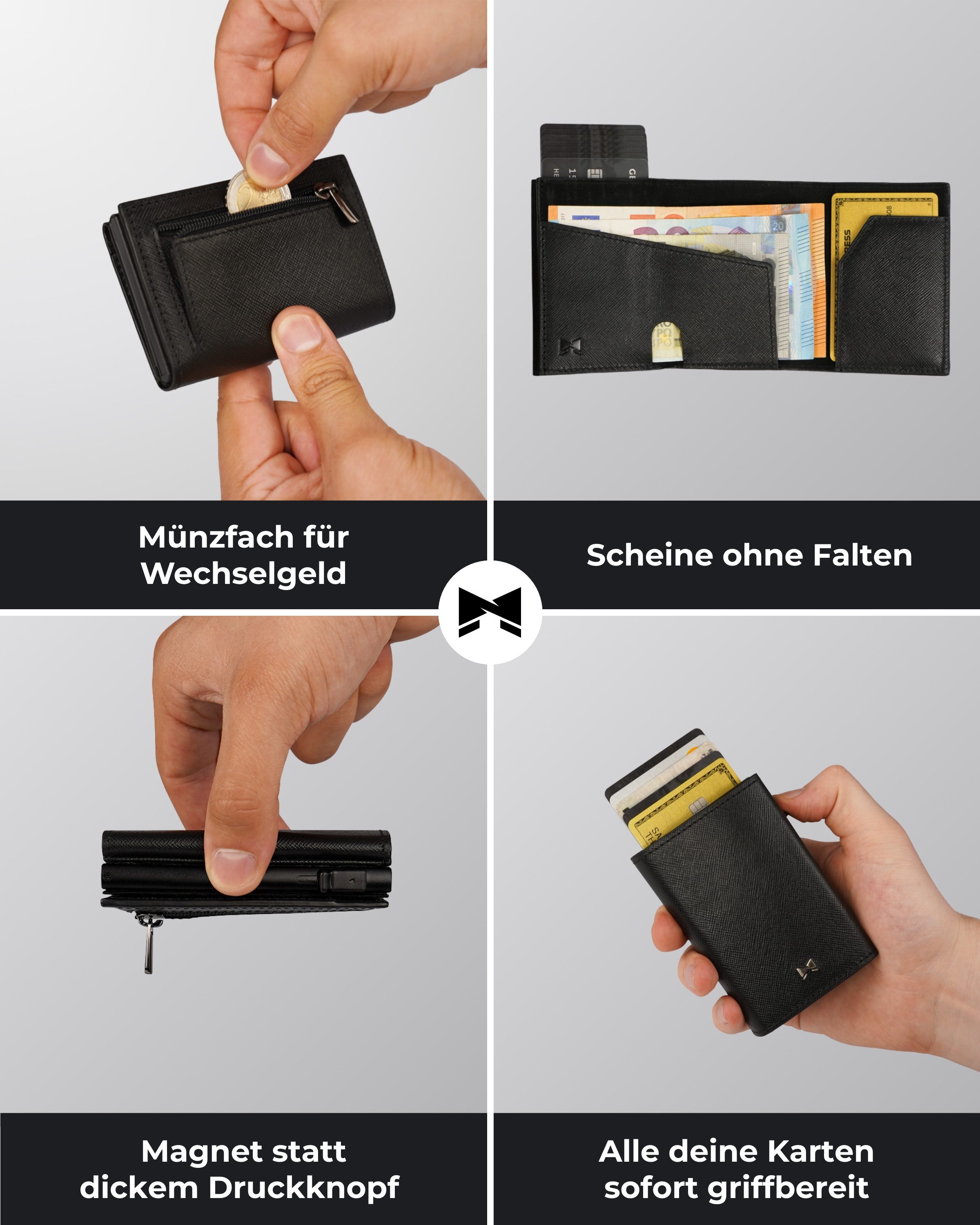 Gentlemen's Geldbörse Cardholder - Kreditkartenetui mit Münzfach & RFID-Sch günstig online kaufen
