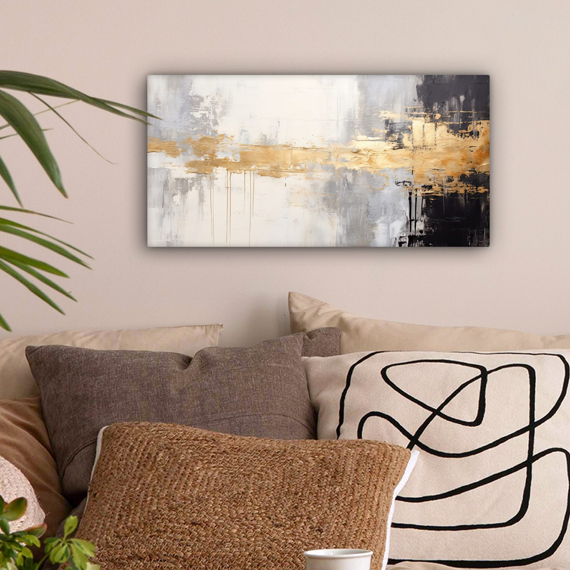 OneMillionCanvasses® Leinwandbild Panorama Gold - Luxus günstig online kaufen