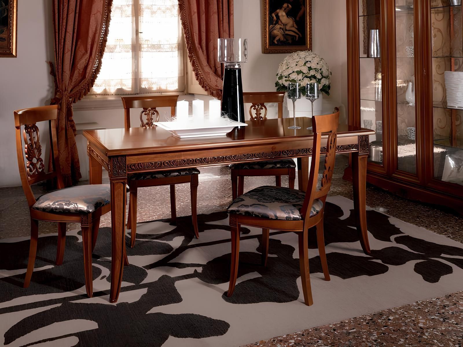 Xlmoebel Esstisch Holztisch Gruppe Barock Rokoko Italien Möbel für Esszimmer (1-St), Made in Europa
