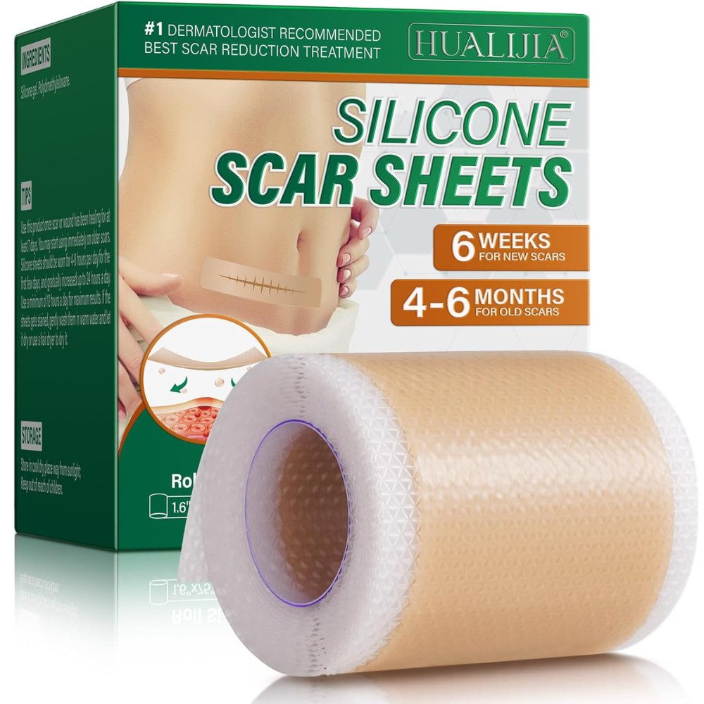 NexGen Beauty & Accessories Wundpflaster Silikon Narbenpflaster Narbenband (4cm x 190cm), Silicone Scar Tape