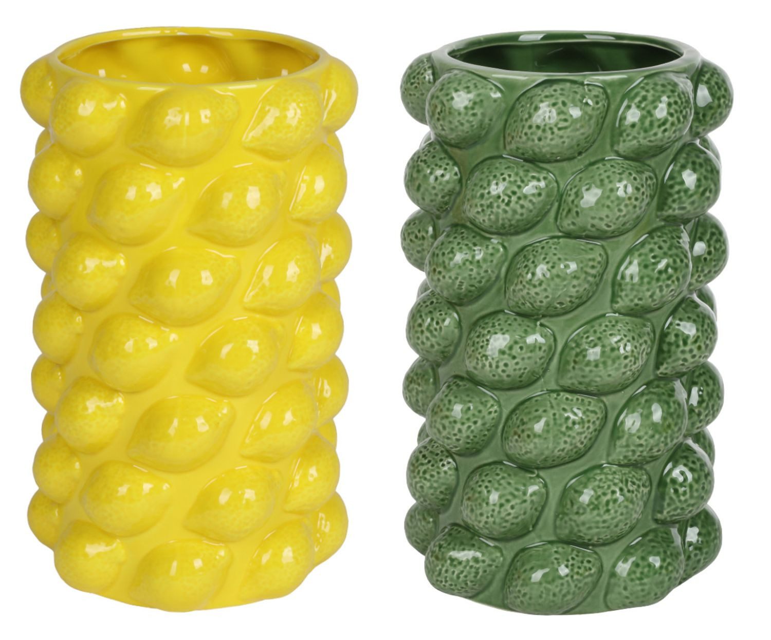 Dekovase 6x Keramikvase Zitrone 16,5x26,5cm Dekoration Tisch Blumen
