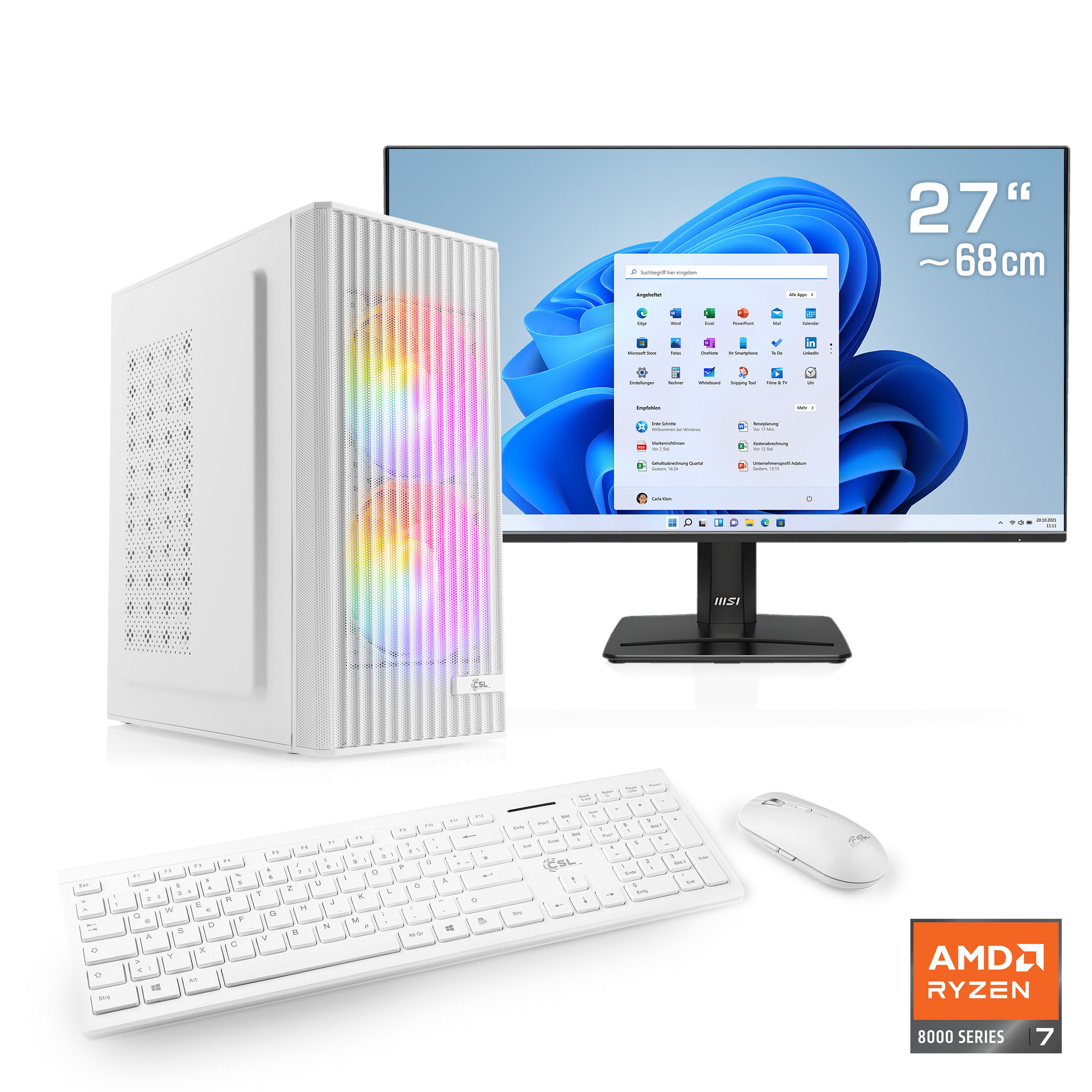 CSL Spectrum V25288 PC-Komplettsystem (27", AMD Ryzen 7 8700G, Intel® Graphics, 4 Xe Cores, 32 GB RAM, 1000 GB SSD)