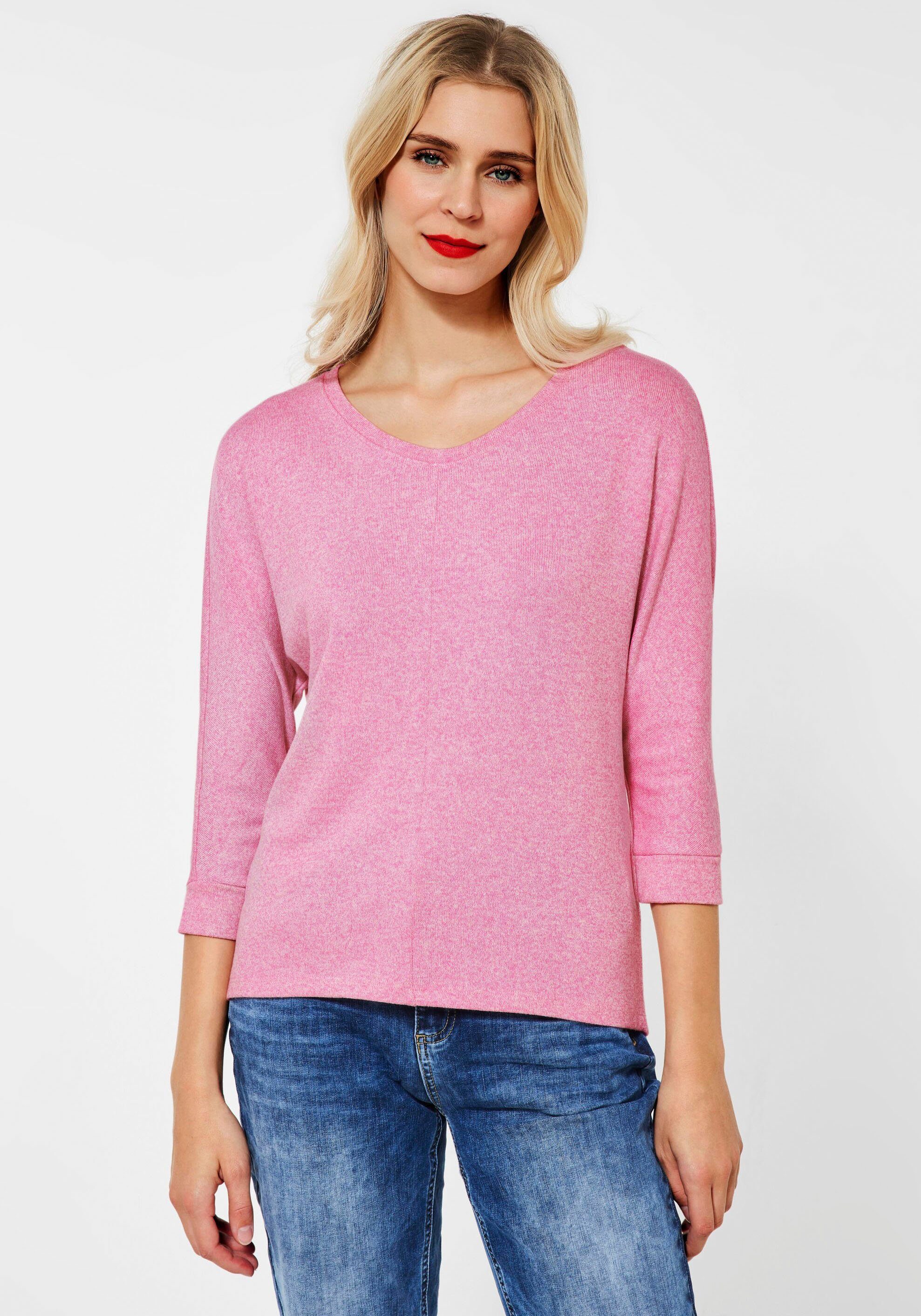 in pink Ellen crush Style Melange-Optik 3/4-Arm-Shirt STREET ONE melange