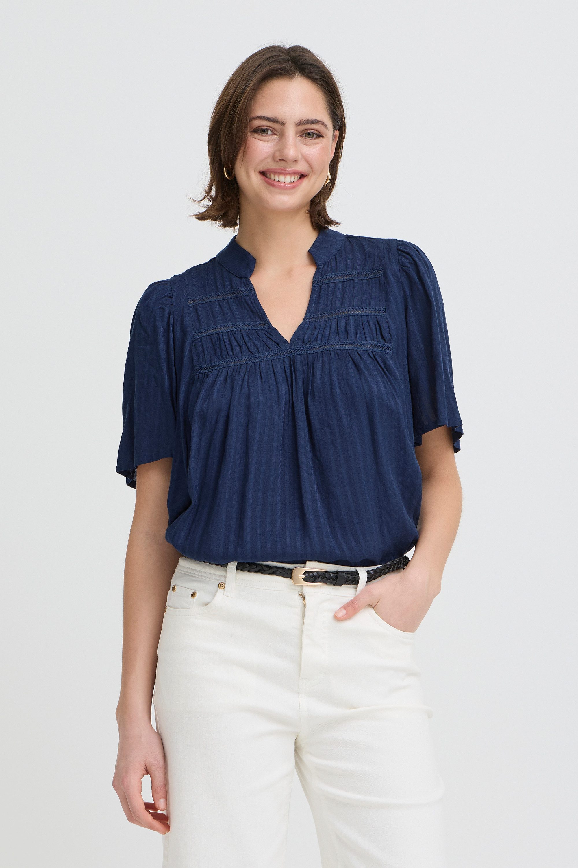 fransa Kurzarmbluse Kurzarm-Bluse FRVILLIA