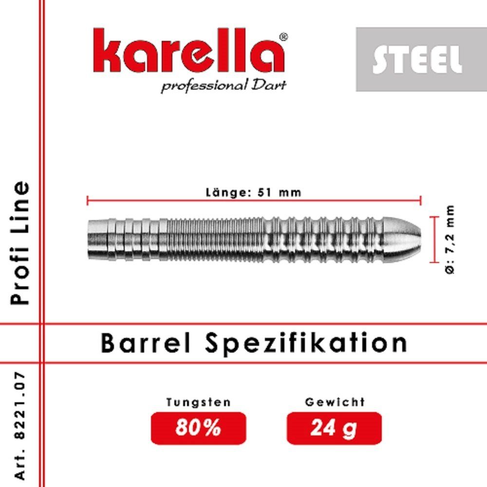 Dartpfeil 24 Karella Tungsten g PL-07 Line Steelbarrel Profi 80%