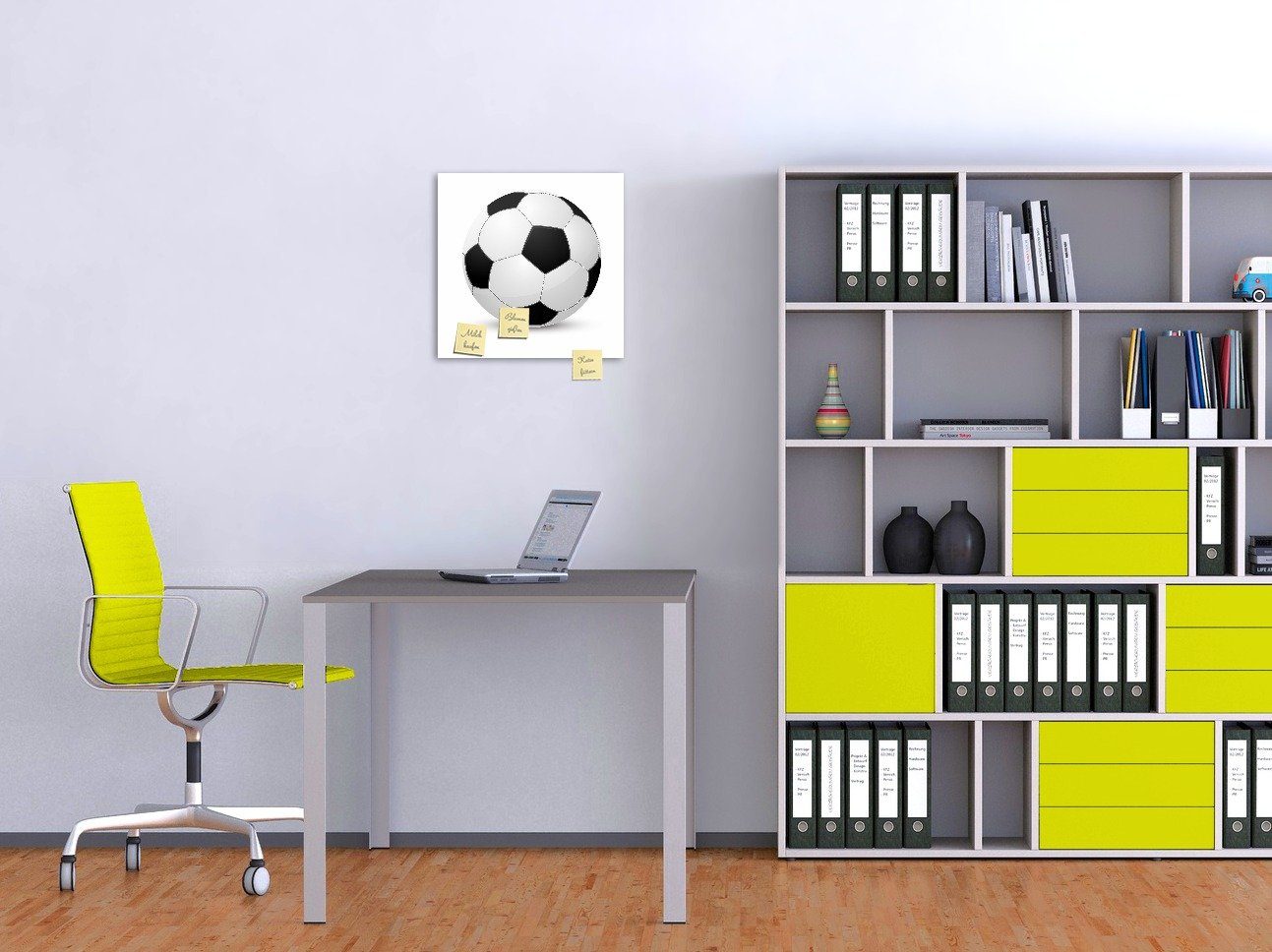 klassisch Hintergrund Fußball weißem vor Memoboard Wallario