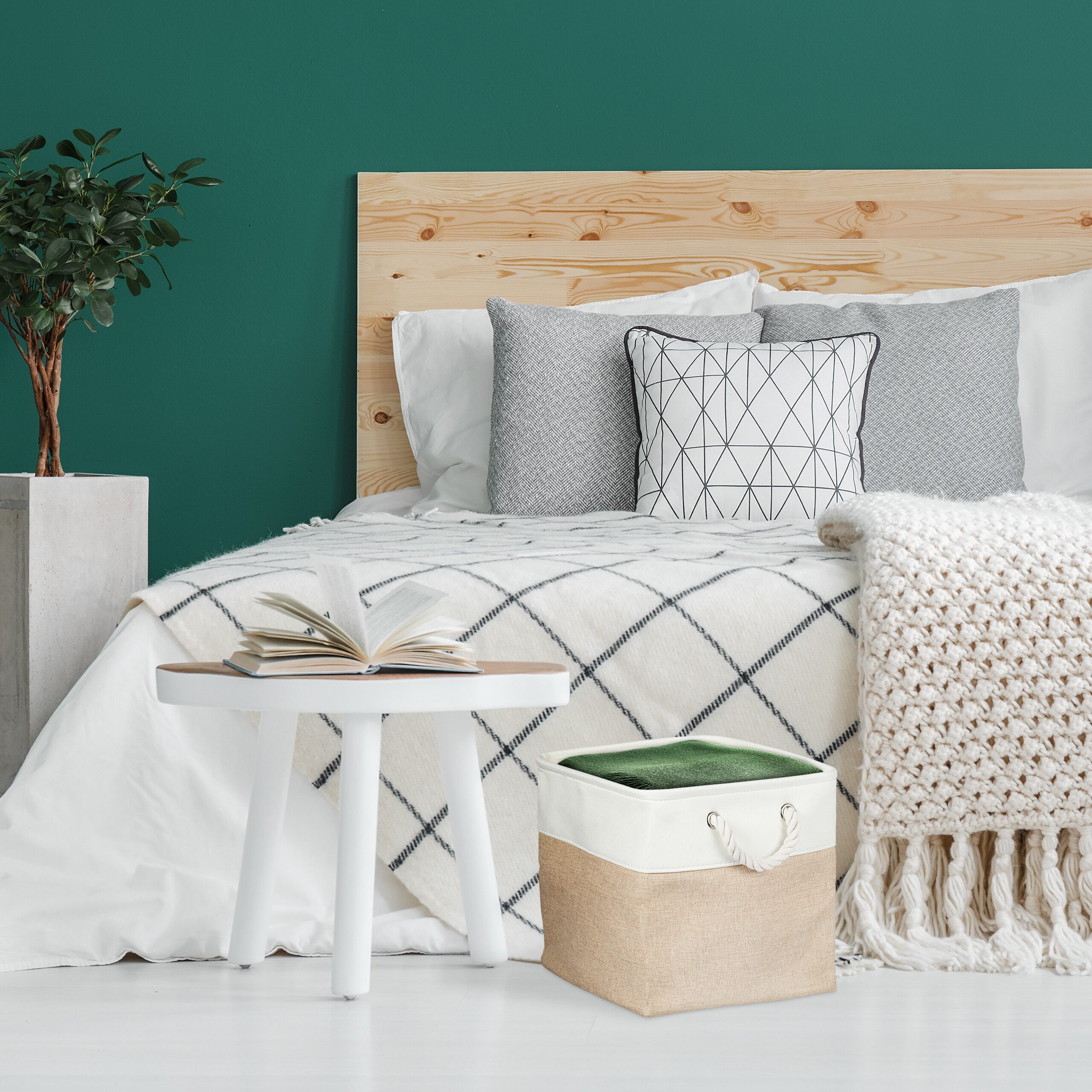 relaxdays Regalkorb Aufbewahrungskorb Leinen im 4er Set (4 St), Beige günstig online kaufen