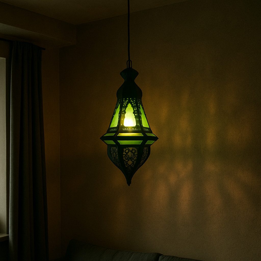 Marrakesch Orient & Mediterran Interior Pendelleuchte Orientalische Hängelampe Anya handgefertigt aus Metall in Grün 35 cm, ohne Leuchtmittel, Handarbeit