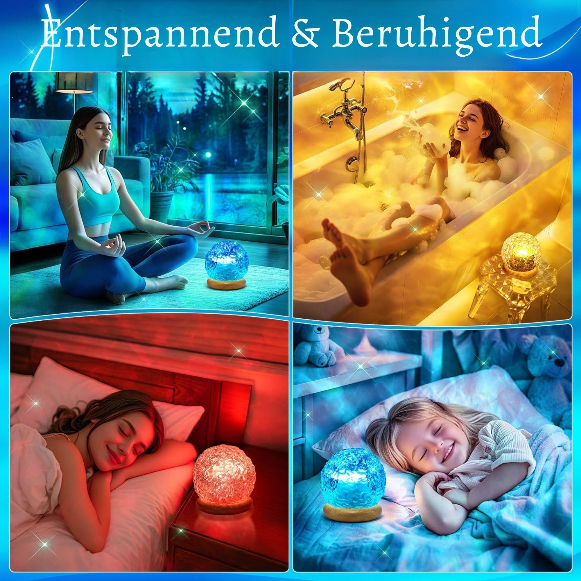 Vivitar LED Nachtlicht Aurora-Kristalllampe 18 Farben, Stimmungsbeleuchtung für Schlafzimmer, Partybeleuchtung, Geschenk für Kinder und Erwachsene zu Weihnachte – Bild 4 von 5