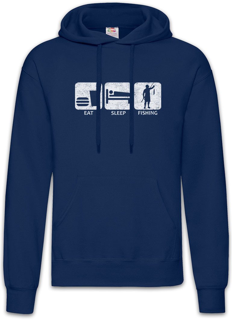 Hoodie Eat Sleep Fishing Herren Hoodie Sport Sports Fischen Angeln Angler