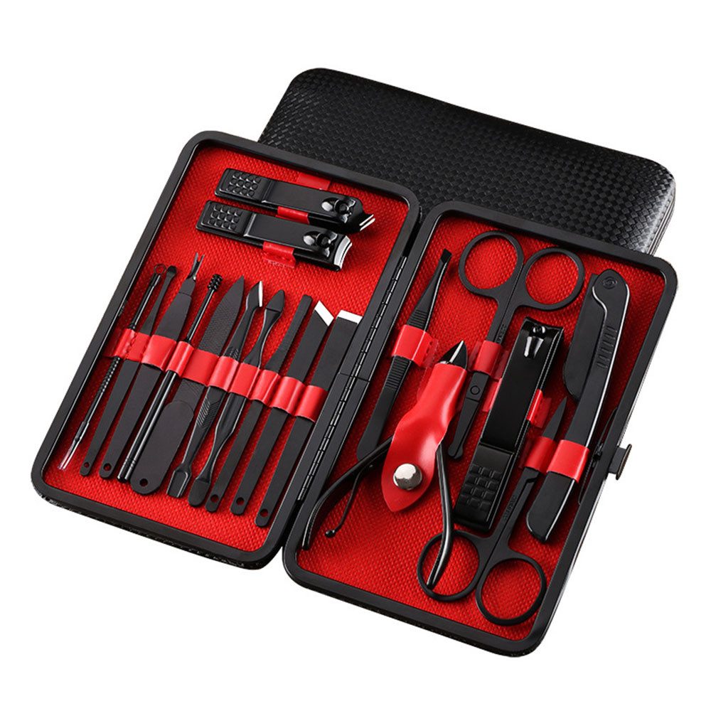 TUWENA Maniküre-Pediküre-Set 18 Stück Nagel Clippers Maniküre Set, Pflege Pediküre Pflege Kit, 18-tlg.