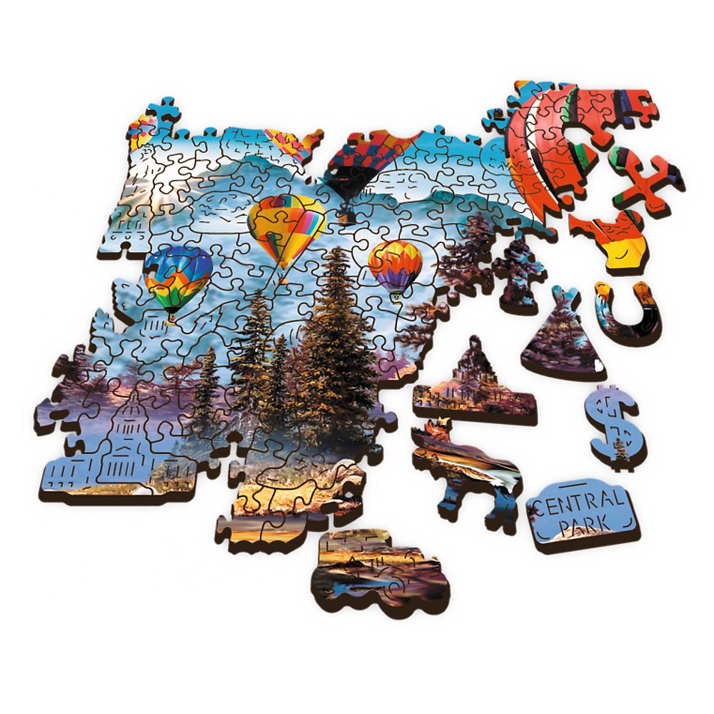 Trefl Puzzle Wood Craft Robinson bunte Ballons 1000 Teile Holzpuzzle, 1000 Puzzleteile, Made in Europe