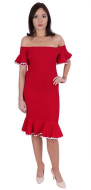 Sarcia.eu Midikleid Rotes Kleid, freie Schulter JOHN ZACK XL