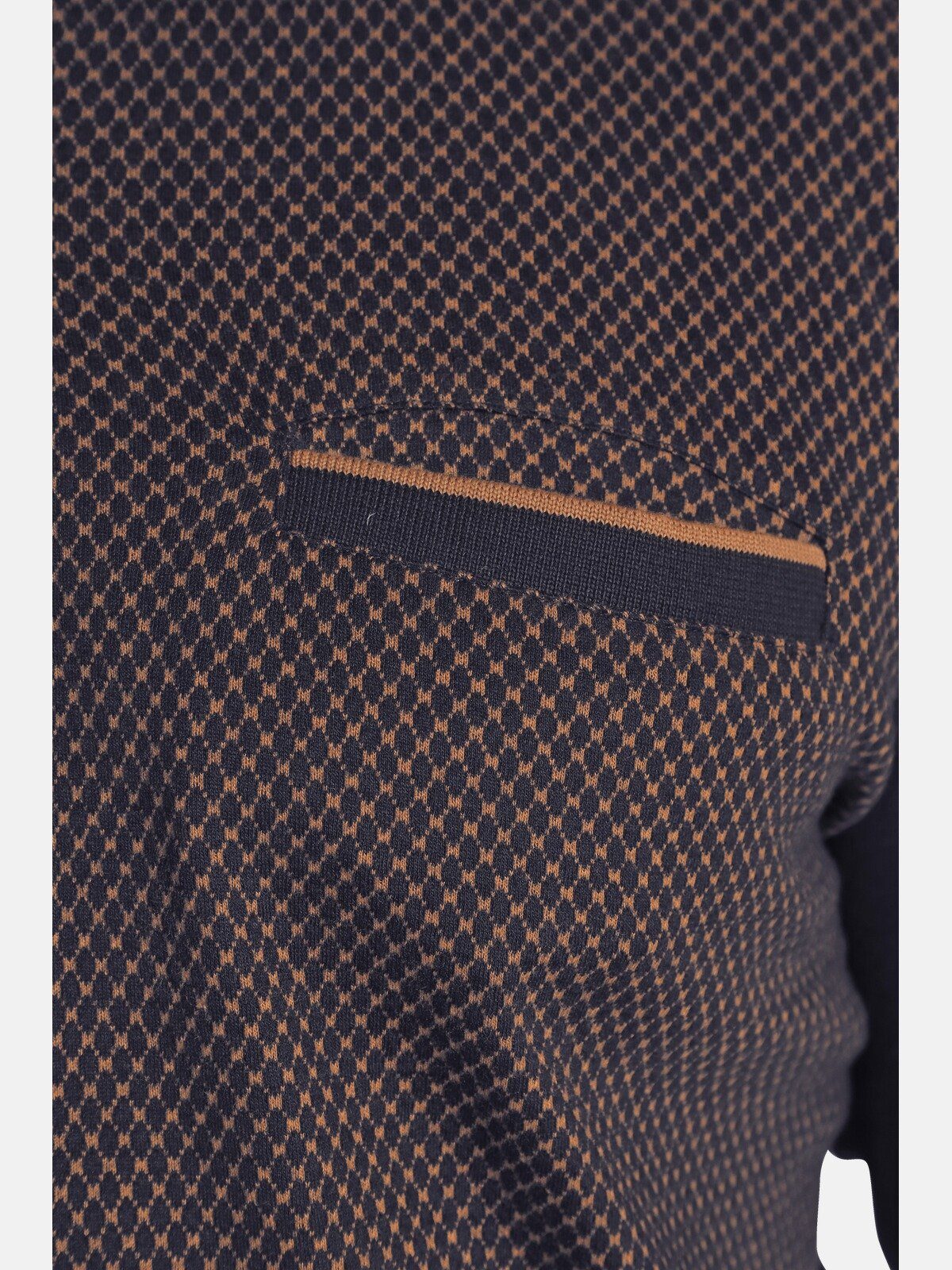 Charles Colby EARL BEDWYR Langarm-Poloshirt mit Jacquard Muster