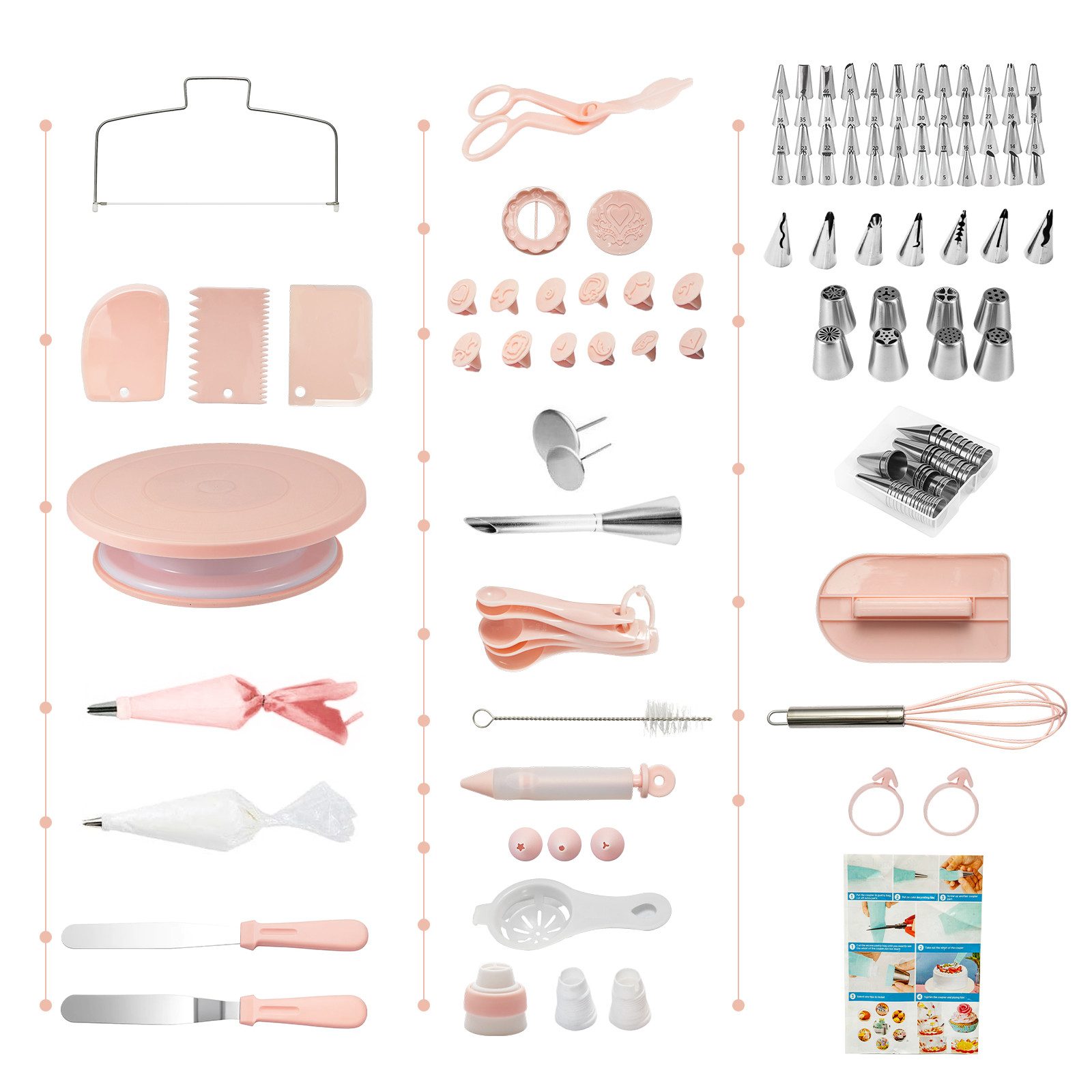 Youyijia Tortenmodellierer 128 teiliges Tortendeko Set mit Drehteller Spritzbeutel Tüllen