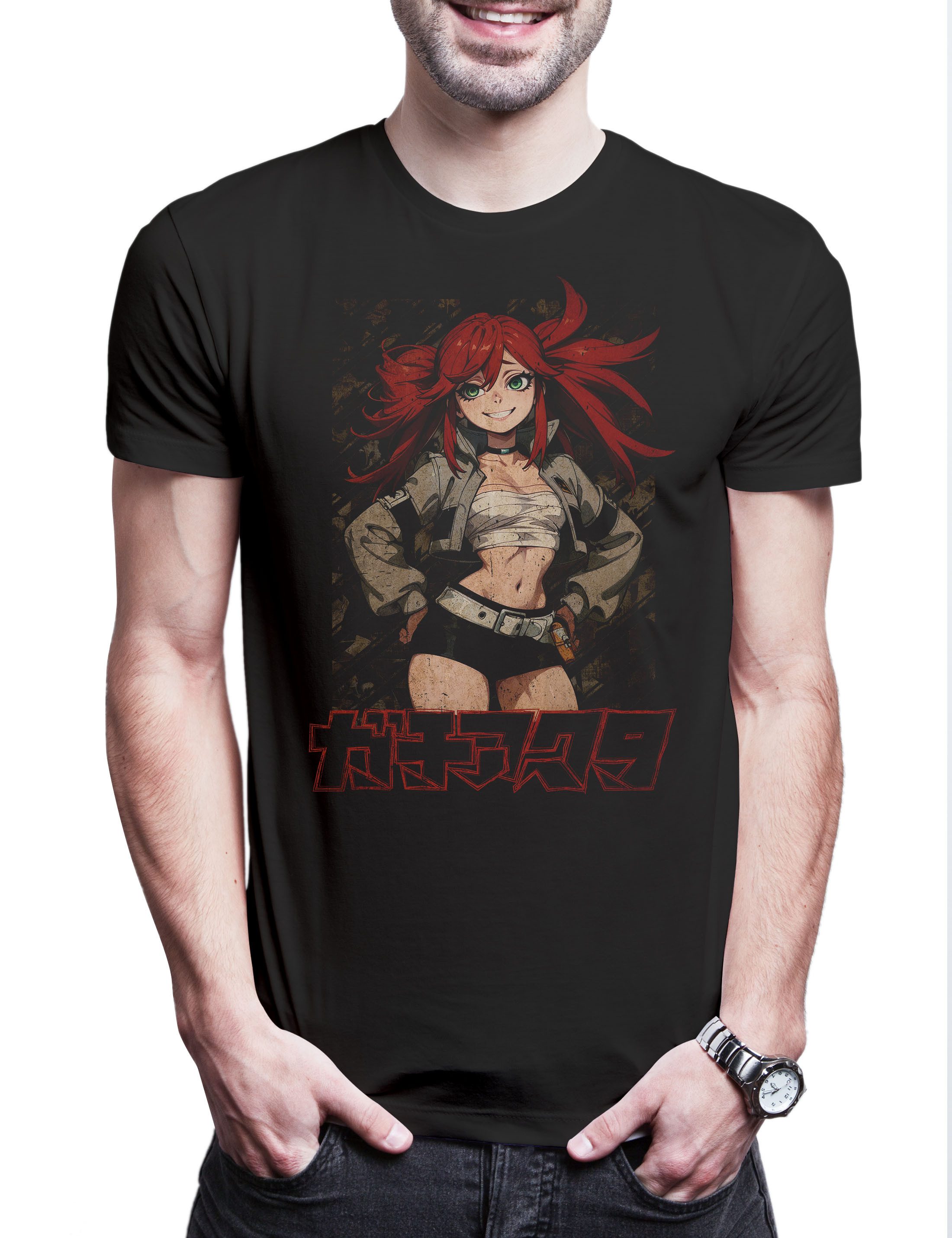 Print-Shirt Riyo Reaper Herren T-Shirt Zanka Manga Gachiakuta Movie Enjin Rudo