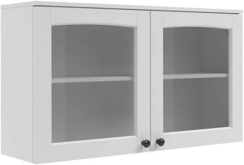 Kochstation Hängeschrank KS-Osby (1-St) Kiefer massiv, Breite 100 cm, Türen mit Glaseinsatz