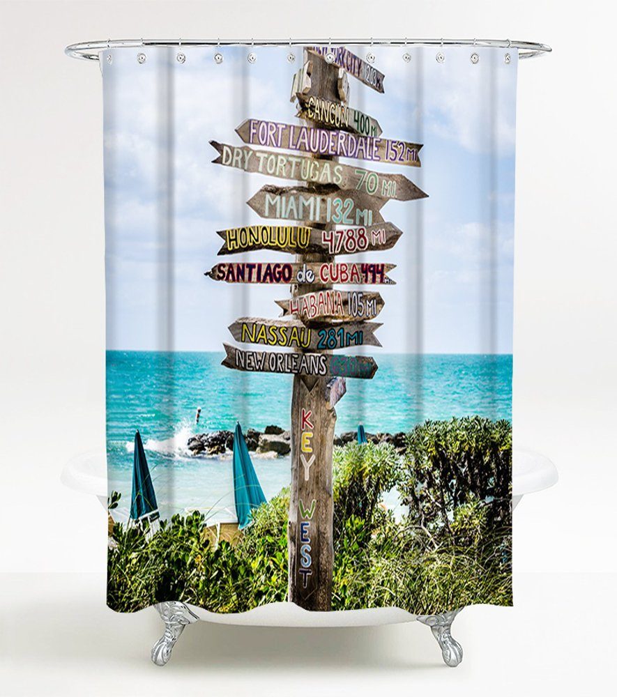 Sanilo Duschvorhang Key West 180 x 200 cm, 100% wasserdicht, Anti-Schimmel-Effekt, hochwertige Qualität