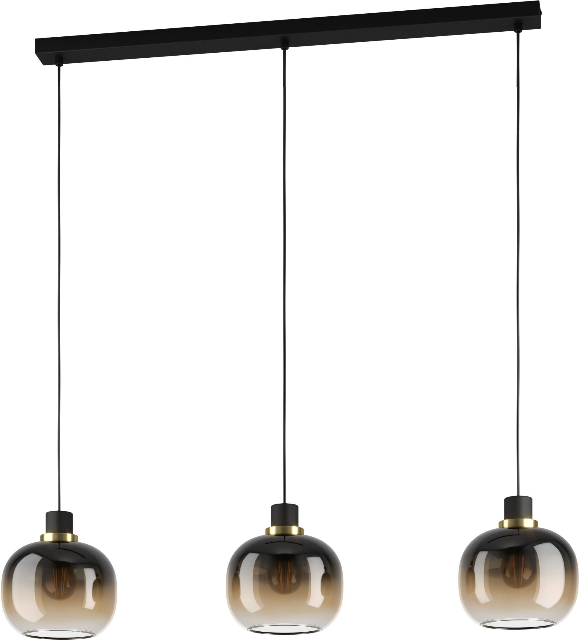 EGLO Hängeleuchte OILELLA Pendellampe - Stahl - E27 - 3X40W - IP20, ohne Leuchtmittel, Hängelampe, Deckenlampe, Wohnzimmer, Esszimmer, L95 x B19 x H110 cm