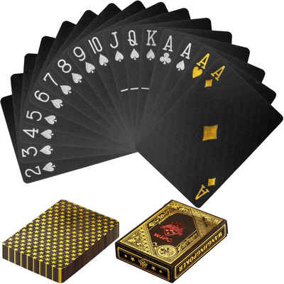 GAMES PLANET Spielesammlung, »Games Planet® Design Pokerkarten aus Kunststoff«, 100% WASSERDICHT, reißfest, Varianten: Pure Gold / Black Gold / Black Silver, Poker Deck Plastik Spielkarten