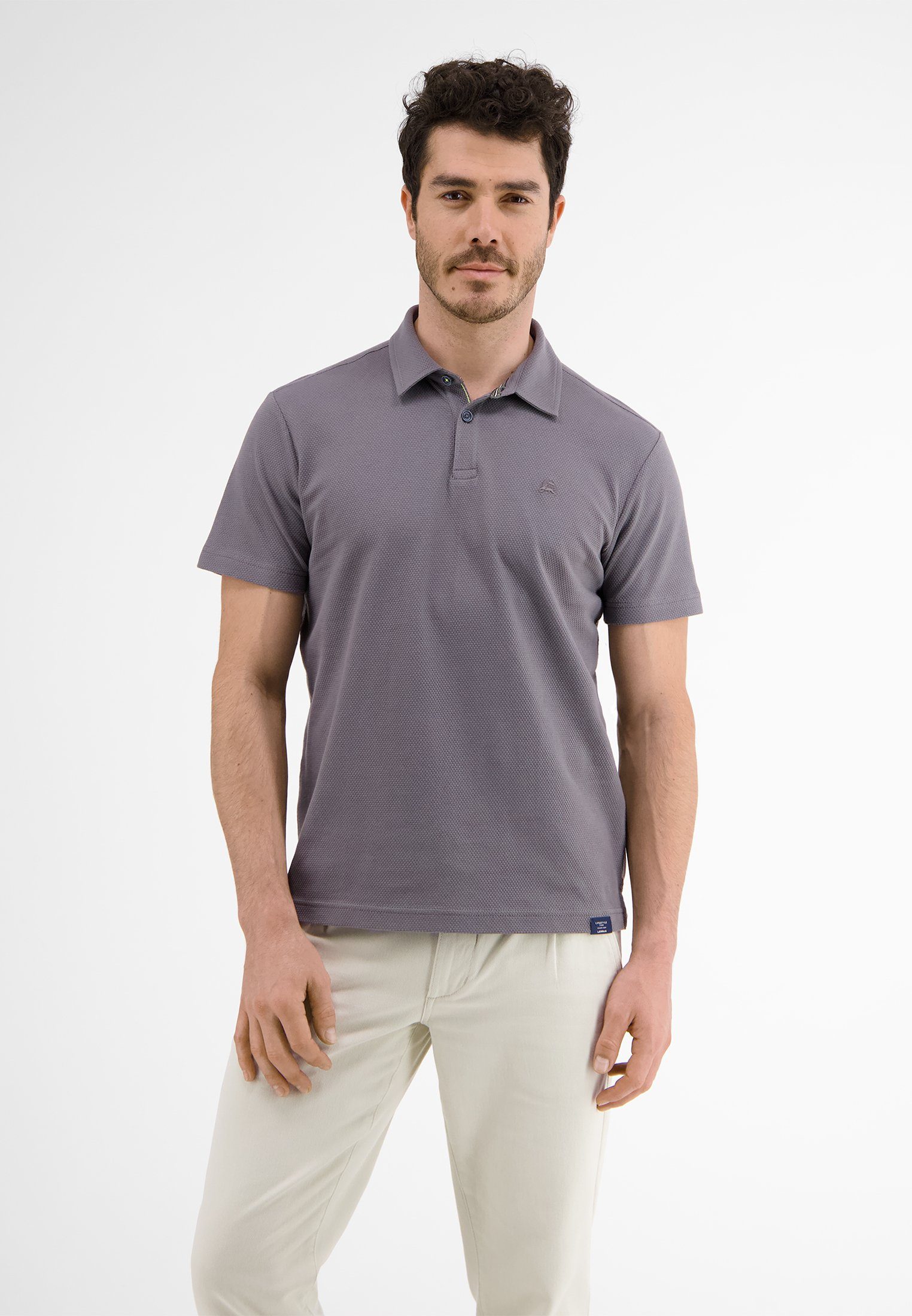 LERROS Poloshirt LERROS Waffelpiqué-Poloshirt BASALT GREY