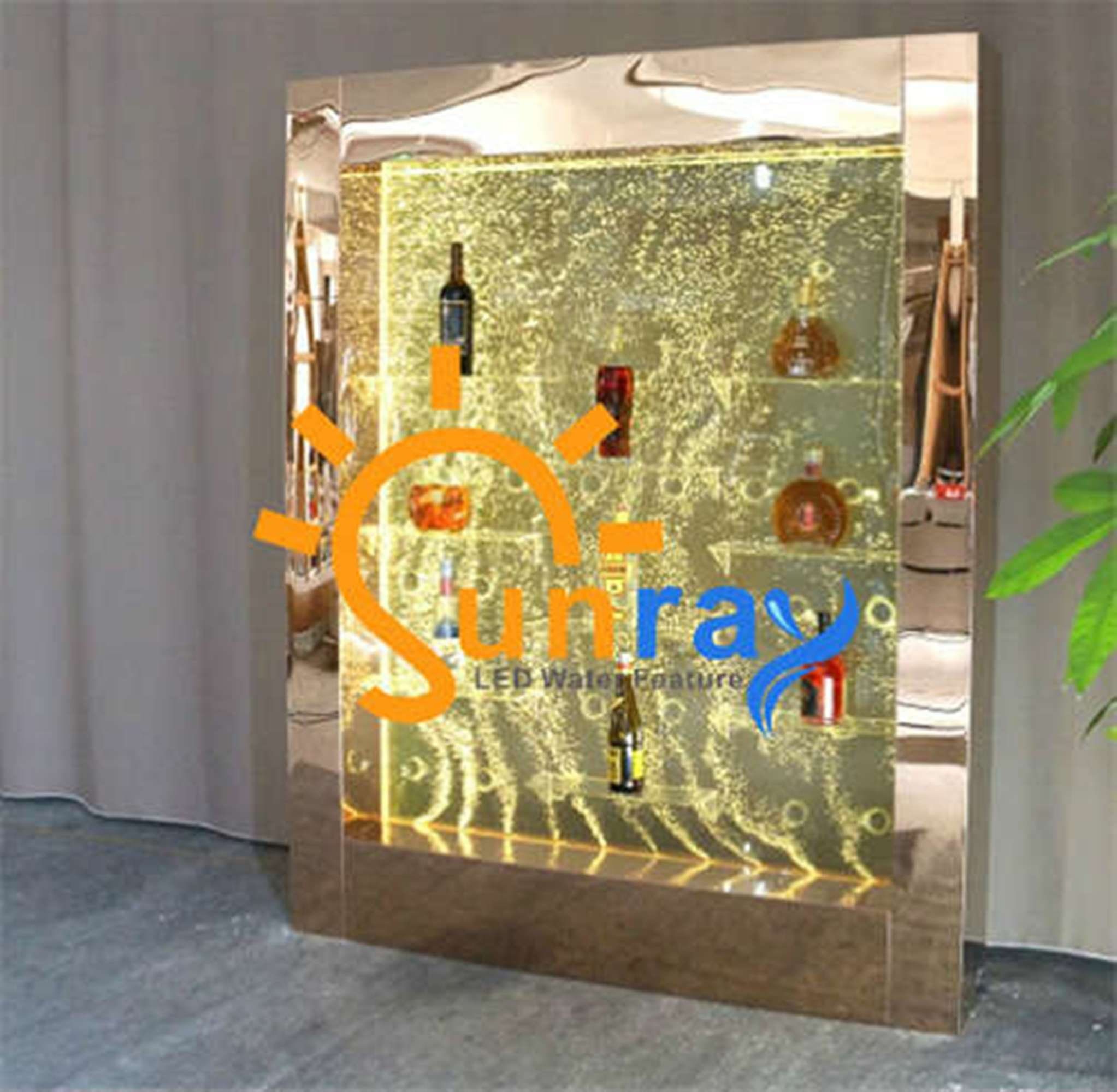 Wandregal, Schrank Wasser Regale JVmoebel Regal Glas Wände LED Bar Wand Ausgefallene