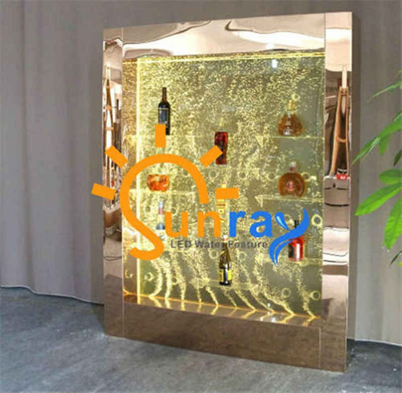 JVmoebel Wandregal, LED Wasser Wand Regal Bar Ausgefallene Regale Schrank Glas Wände