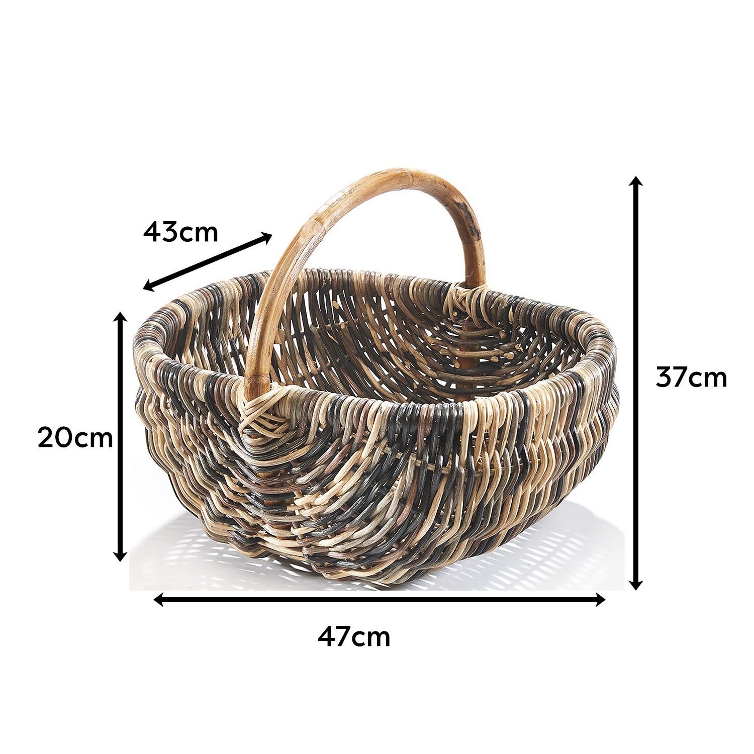 Kobolo Einkaufskorb Rattankorb Henkelkorb in multicolor günstig online kaufen