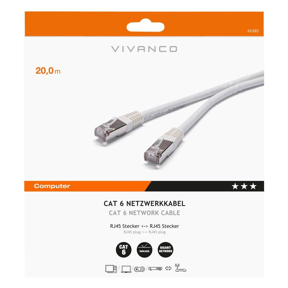 Vivanco »CAT6 Netzwerkkabel, 20m« LANKabel