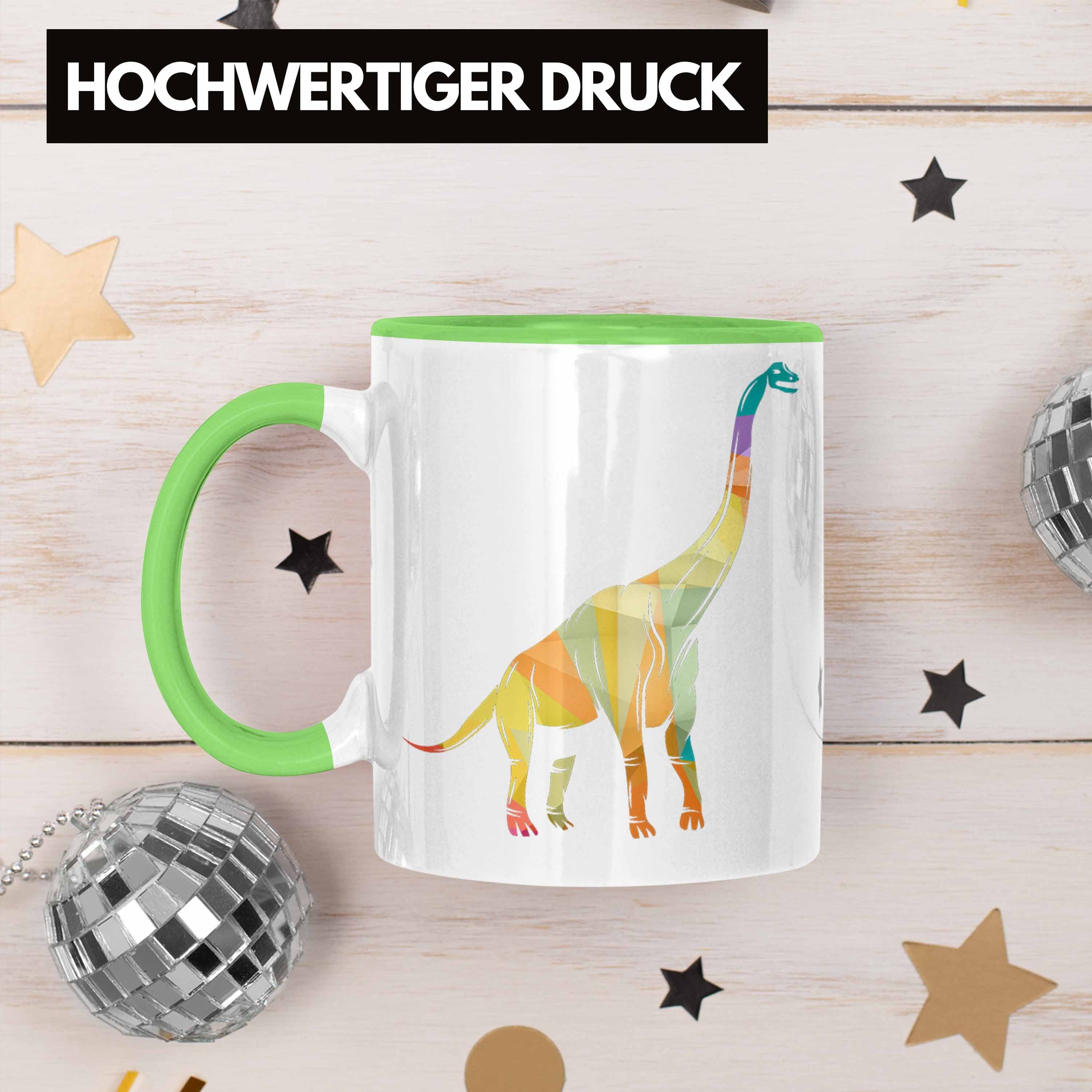 - Grün Grafik Trendation Brachiosaurus Dinosaurier Polygon Bunt Trendation Tasse Tasse