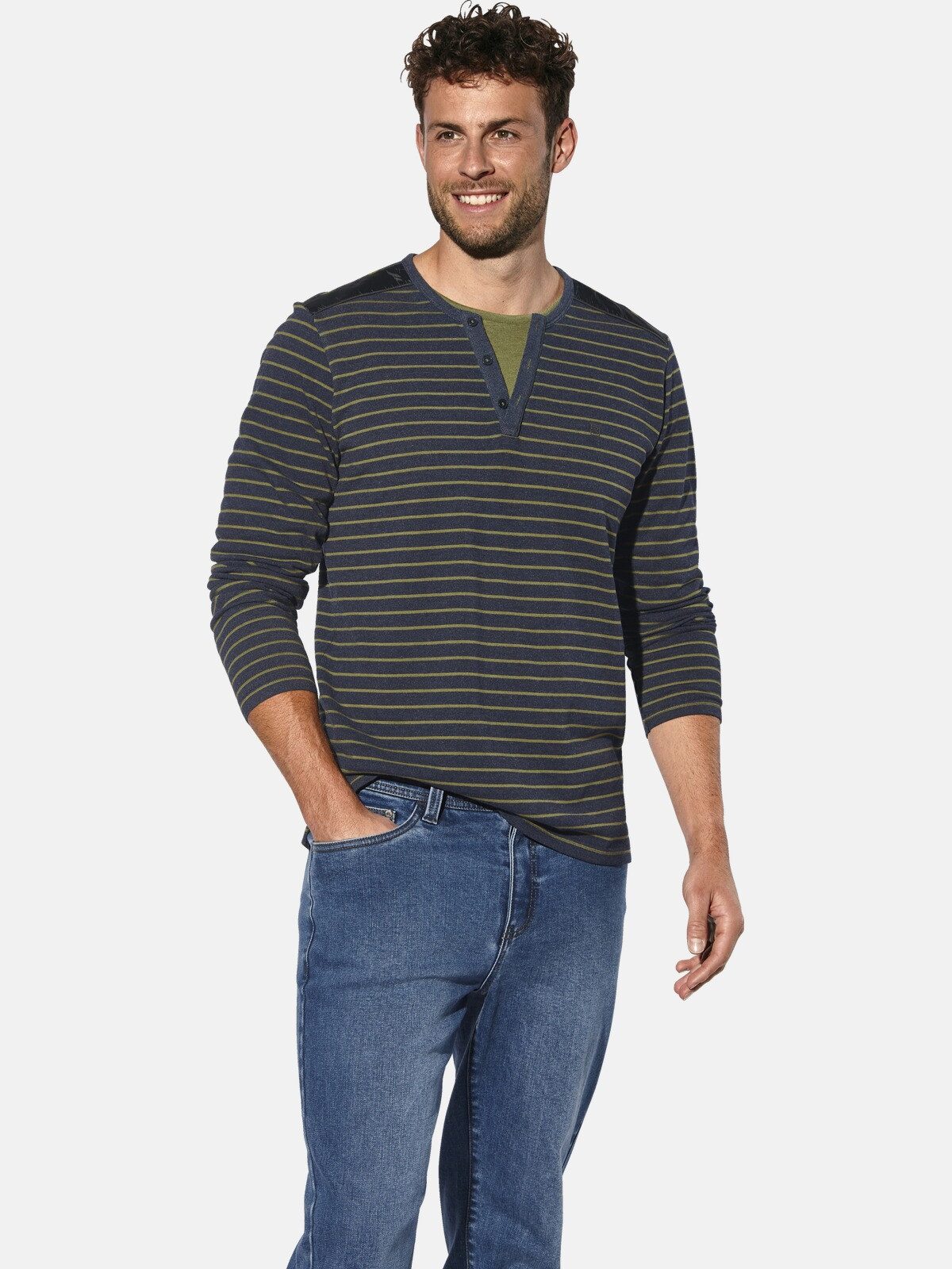 Babista Langarmshirt GAVINO mit Kontrast-Schulterbesätze günstig online kaufen