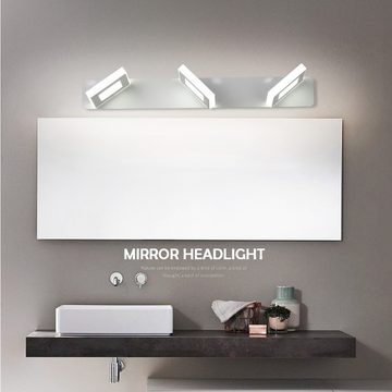 Jioson Spiegelleuchte 3 Köpfe LED Spiegelleuchte Spiegelleuchte, weißes Licht, einfache Installation, 48*13*7cm, 3 Licht Spiegellampen