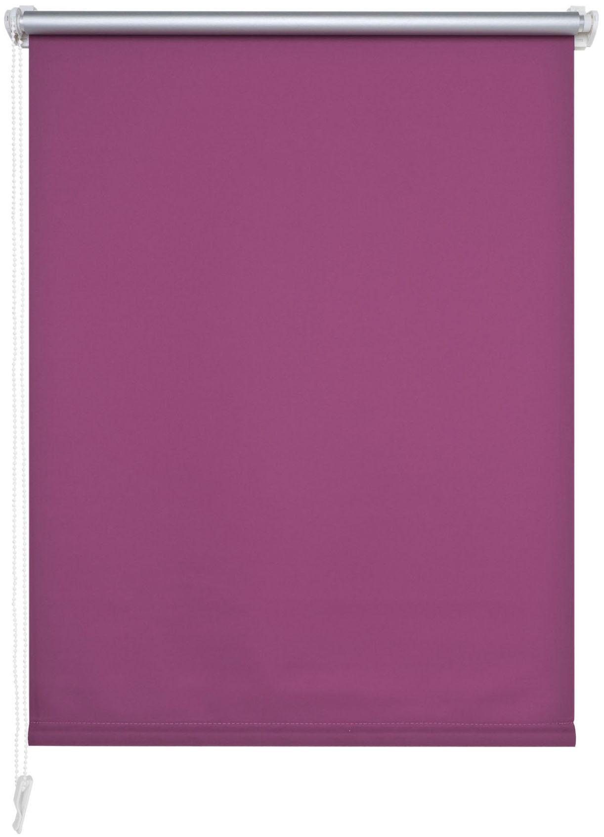 Seitenzugrollo, Liedeco, verdunkelnd, ohne Bohren, Klemmfix fuchsia