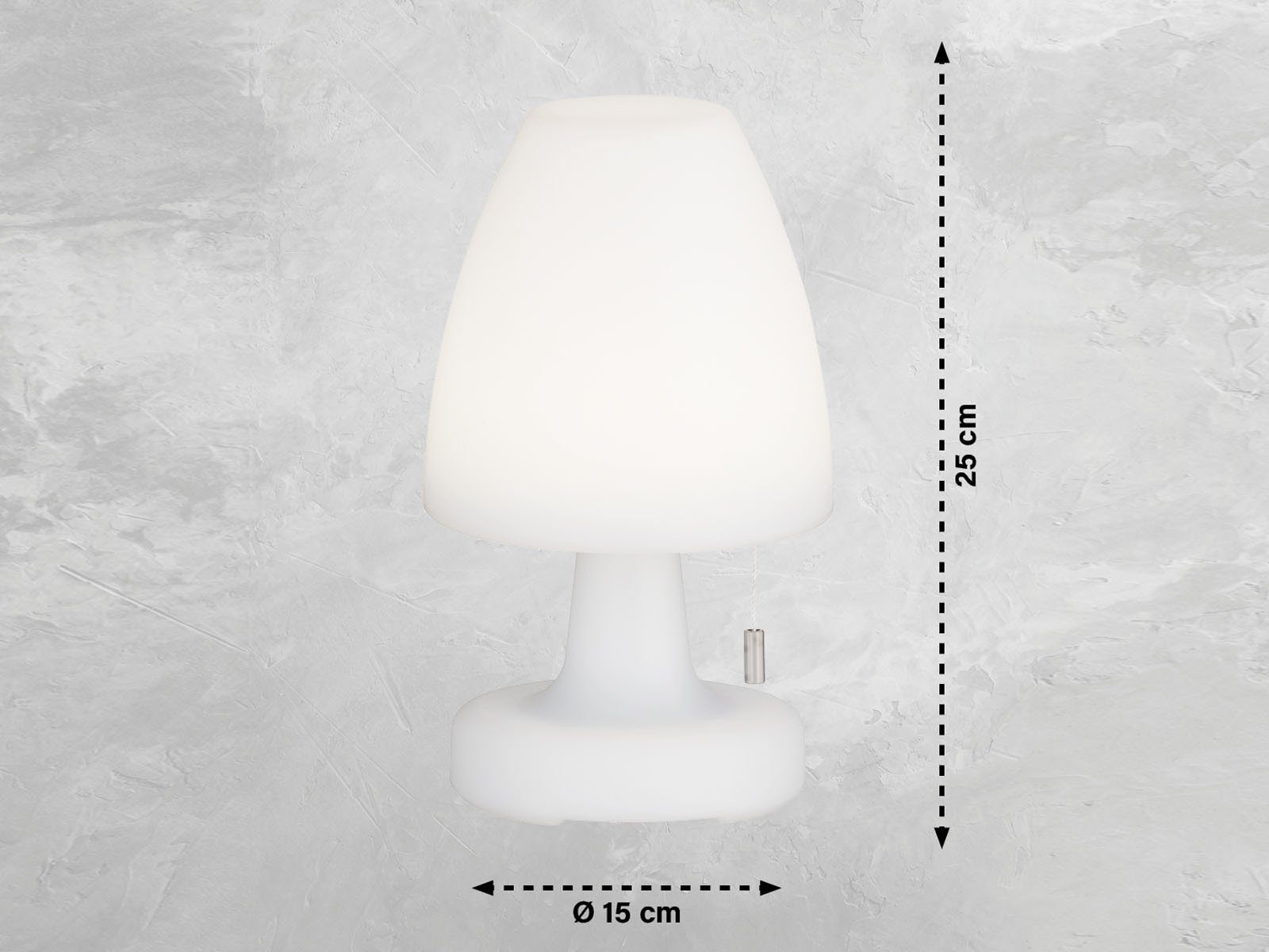 easy! BY FHL LED Außen-Tischleuchte, USB-Ladefunktion, LED fest integriert, Warmweiß, RGB Farbwechsler, 2er SET 25cm Outdoor IP 44 Schutzklasse ohne Strom-Kabel mit Akku USB