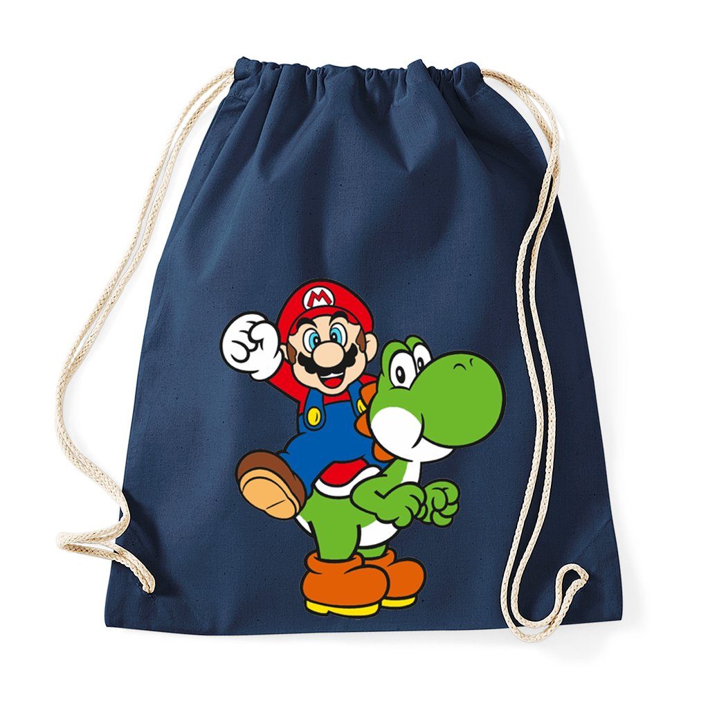 Turnbeutel aus Baumwolle Yoshi & Mario Retro Konsole Einkaufstasche