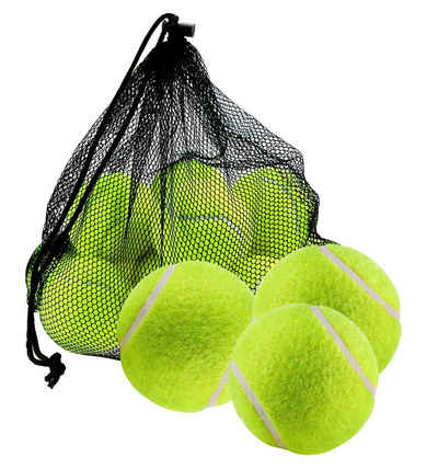 Sportyfits® Tennisball 9x Tennisbälle gelb inkl. Mesh Tragetasche - Training und Wettkampf (9er Set, 9x Tennisball)