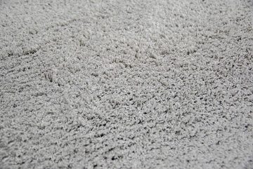 Hochflor-Teppich Shaggy Teppich Micro Polyester Hochflor Langflor Teppich Wohnzimmer Teppich Gemustert in Uni Design Grau, Teppich-Traum, rechteckig, Höhe: 40 mm