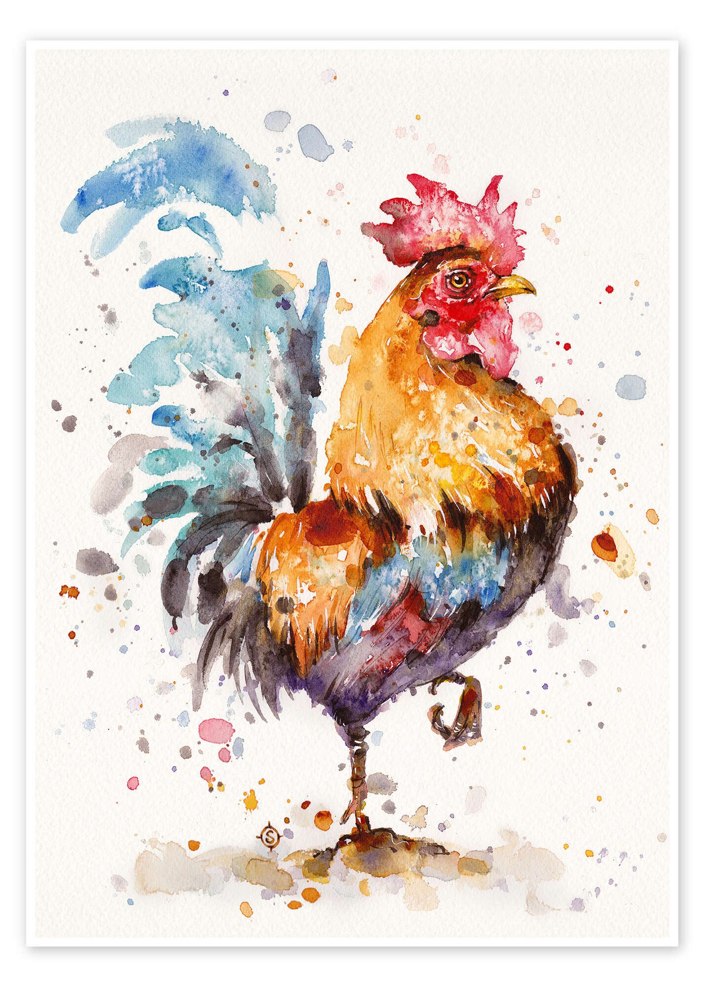 Posterlounge Wandbild Stolzer Hahn, Sillier Than Sally, erhältlich als Poster, Leinwandbild, Wandsticker oder Acrylglasbild