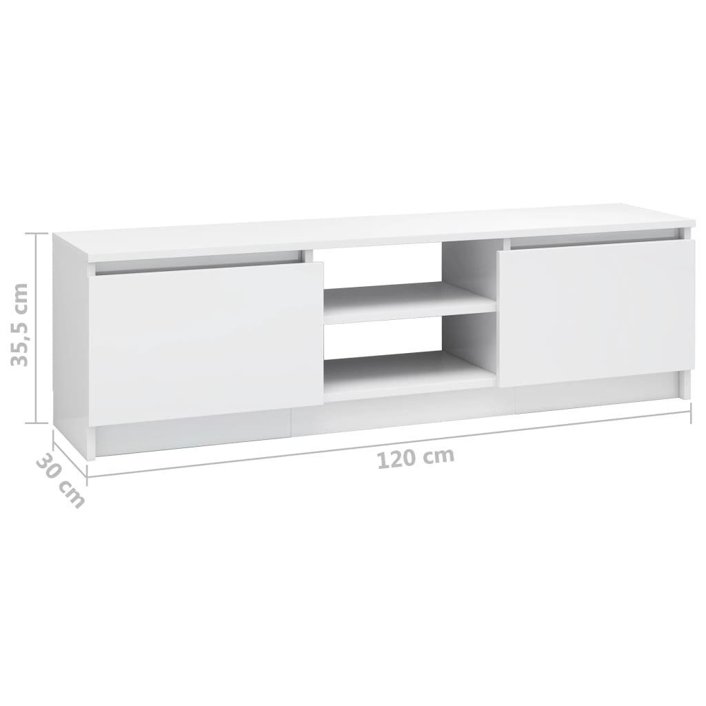 TV-Schrank furnicato Hochglanz-Weiß 120×30×35,5 cm Holzwerkstoff