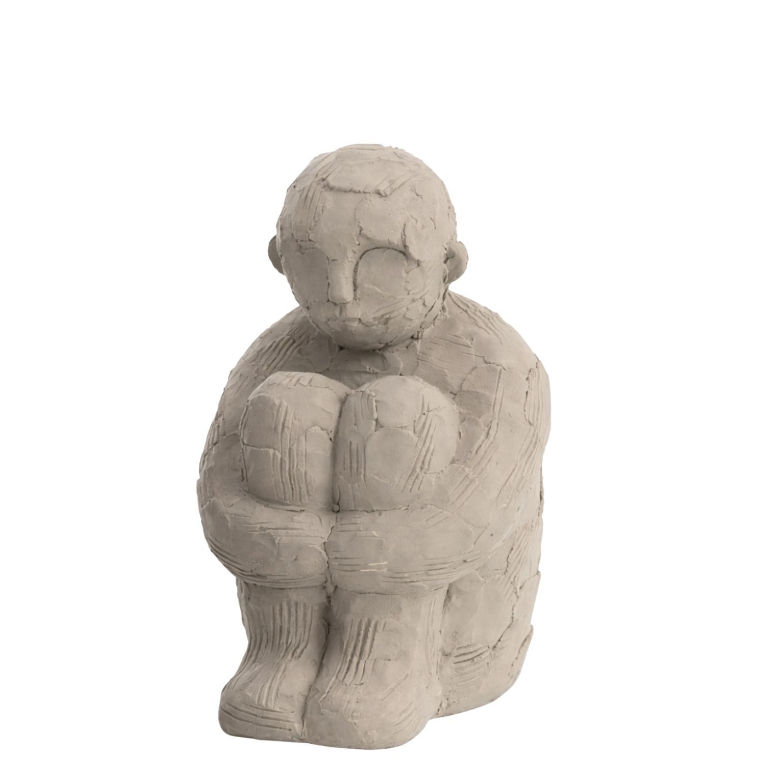 Marrakesch Orient & Mediterran Interior Dekofigur J-Line Figur sitzend Zement grau 18 cm Skulptur Deko Objekt modern (1 St), Handarbeit