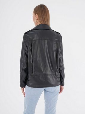 Freshlions Lederimitatjacke Freshlions Leather Zipper Jacket schwarz S
