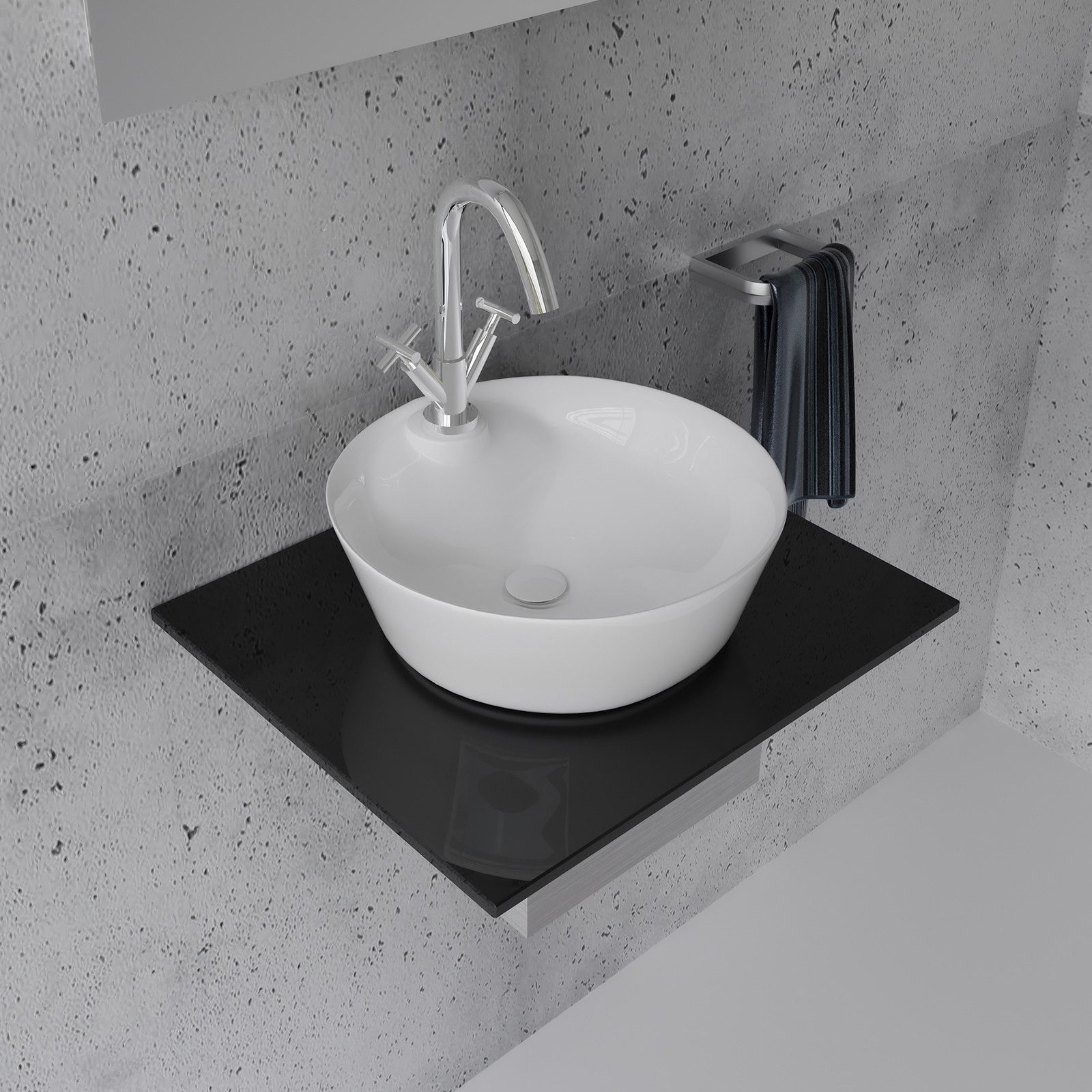 Alpenberger Aufsatzwaschbecken Gäste WC Waschbecken Klein günstig online kaufen