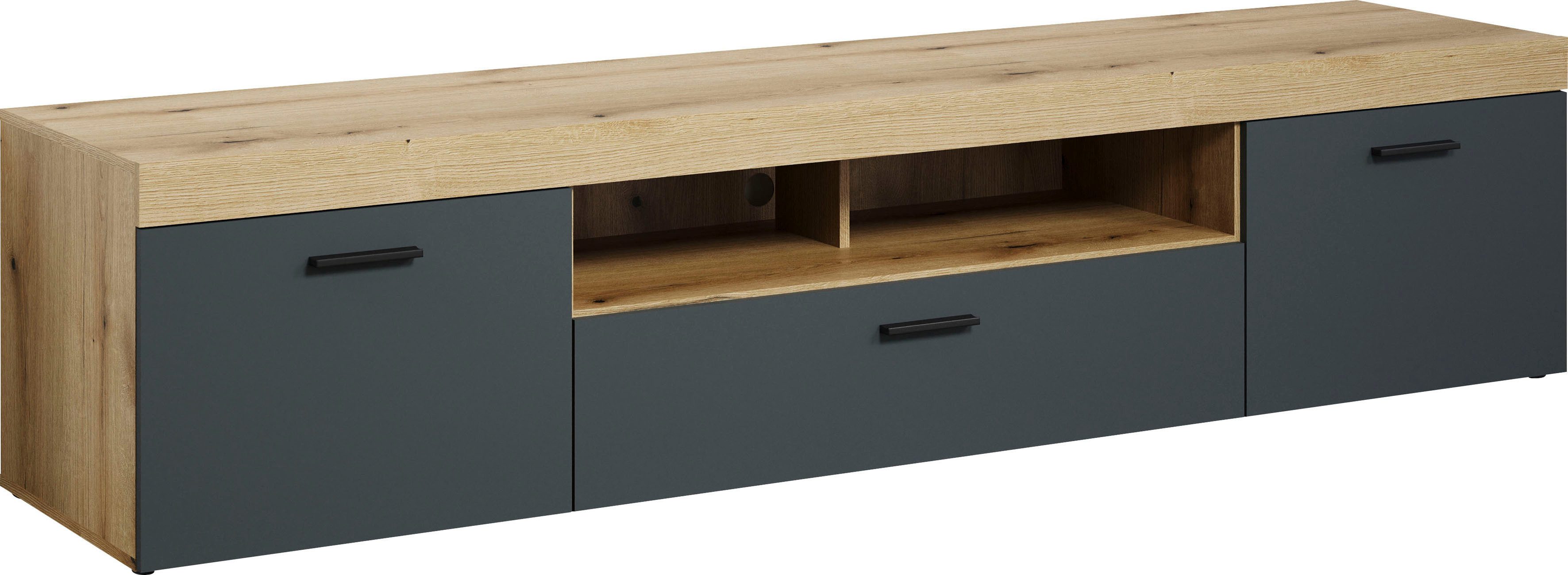 Home affaire Lowboard Tyler TV-Kommode (Packung, 1 St), TV-Lowboard, Hirnholzapplikationen, Breite 230 cm