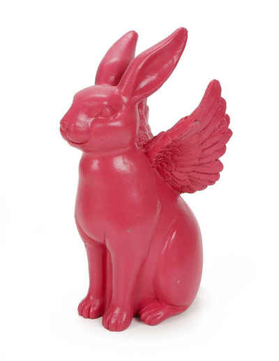 Bubble-Store Osterhase Figur (Oster Deko Figur, geflügelter Hase rot), Osterhase mit Engelsflügeln