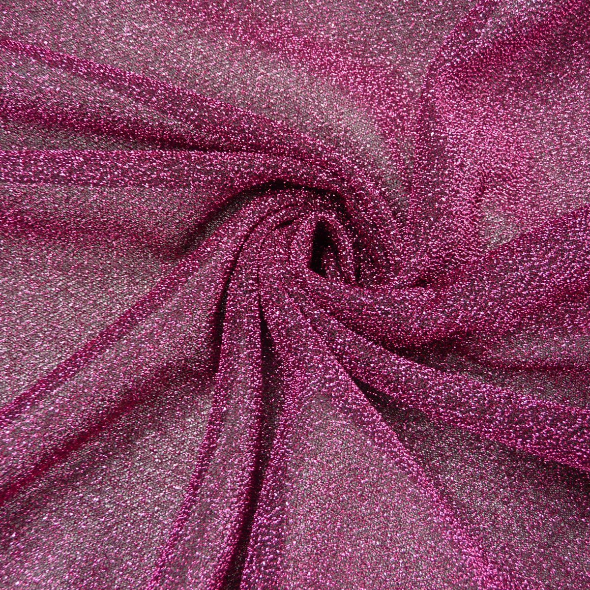 SCHÖNER LEBEN. Stoff Lurexstoff Glitzerstoff Faschingsstoff elastisch Glitzer pink, mit Metallic-Effekt
