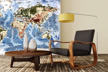 WandbilderXXL Fototapete Old Worldmap 5, glatt, physikalische Weltkarte, Vliestapete, hochwertiger Digitaldruck, in verschiedenen Größen