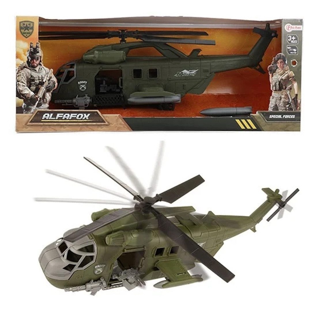Toi-Toys Spielzeug-Hubschrauber Kampfhubschrauber Truppenhubschrauber Hubschrauber 40cm