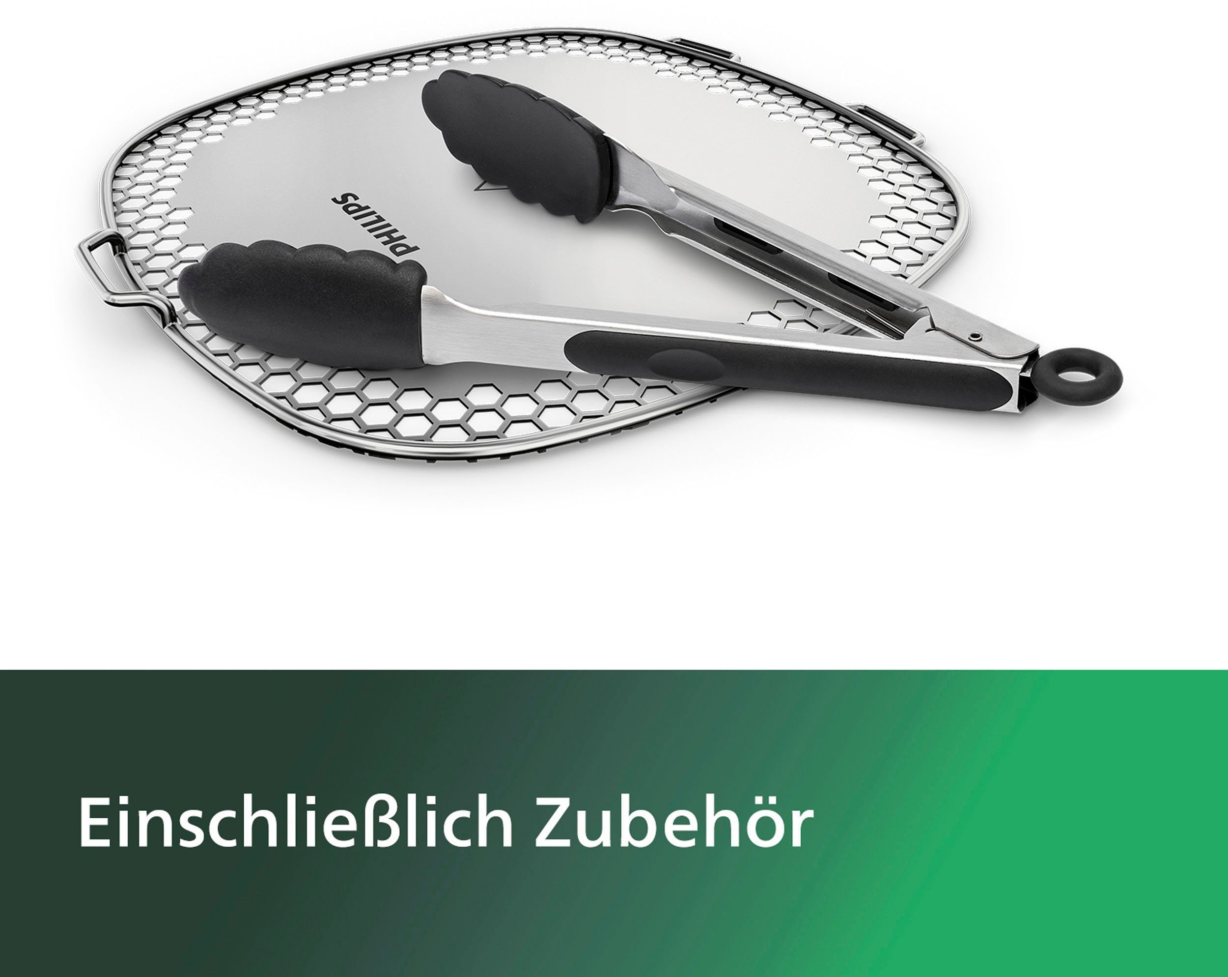 Philips Grillpfanneneinsatz HD9954/01 Snack Profi-Kit, Edelstahl, Silikon, (3-St), Snackdeckel+ Zange für Airfryer XXL HD96XX, HD97XX, HD98XX – Bild 4 von 5