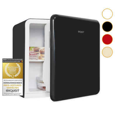exquisit Kühlschrank Retro CKB45-0-031F, 50 cm hoch, 48.5 cm breit, kompakter Mini-Kühlschrank mit Eisfach in modernen Retro-Look