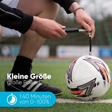 Momevo Handpumpe Kleine Aluminium-Ballpumpe für Fußball, alle Bälle, flexibler Schlauch